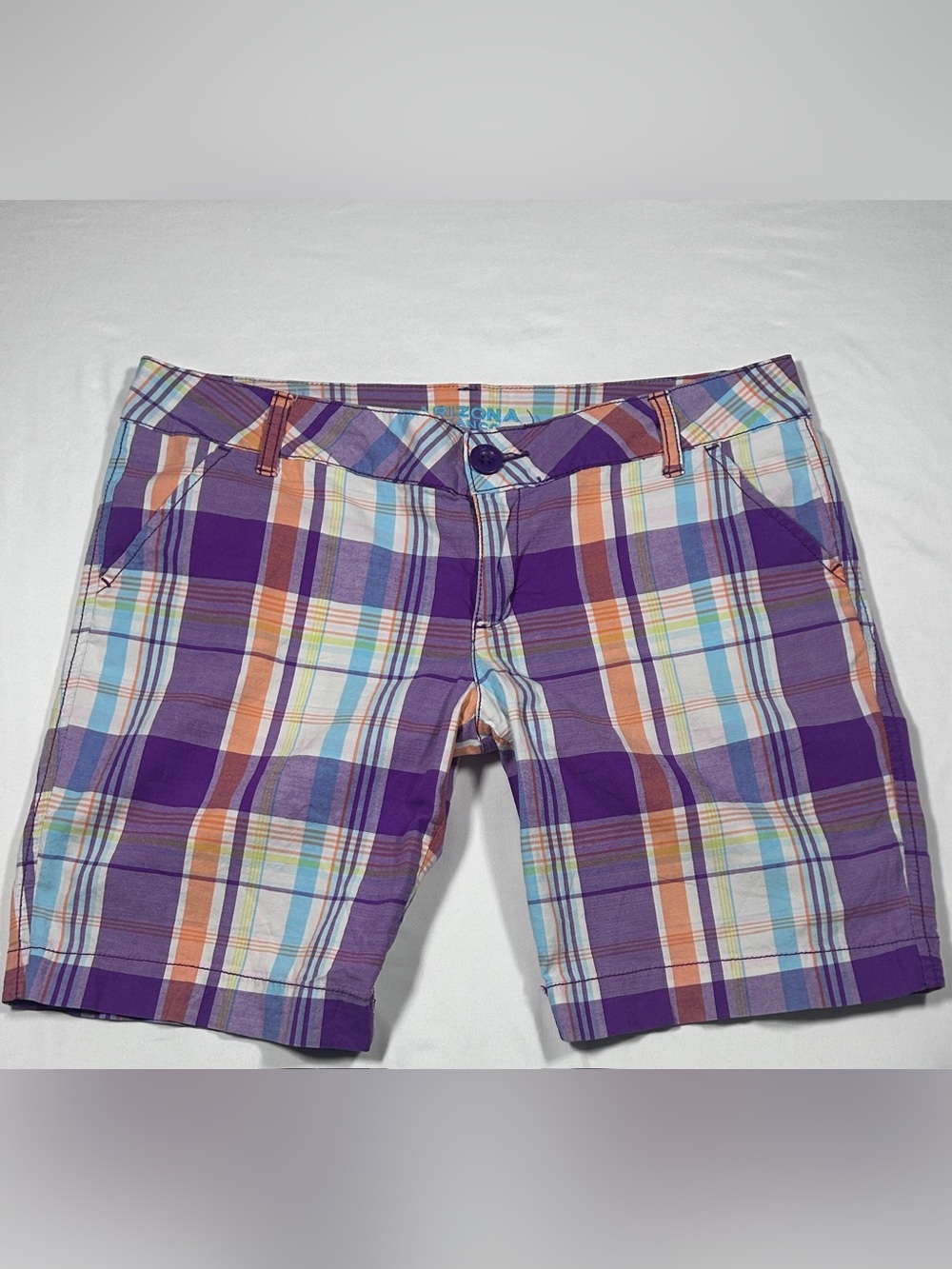 y2k Arizona Jean Company Plaid Purple & Orange Women’s Low rise Shorts